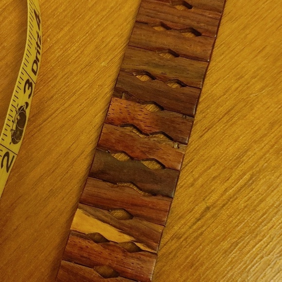 Wooden Articulated Belt w Buckle Wooden Inlay Work Size XS to S main image 12